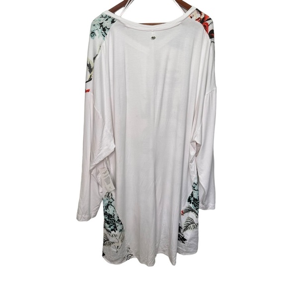 Melissa McCarthy Seven White Vneck Floral Tunic Blouse Size 3x NWT - Picture 5 of 11